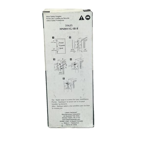 Brainerd 3-1/2” (88mm) Door Utility Hinges with Screws 2 Pack Brass Plated {25} - Picture 2 of 13